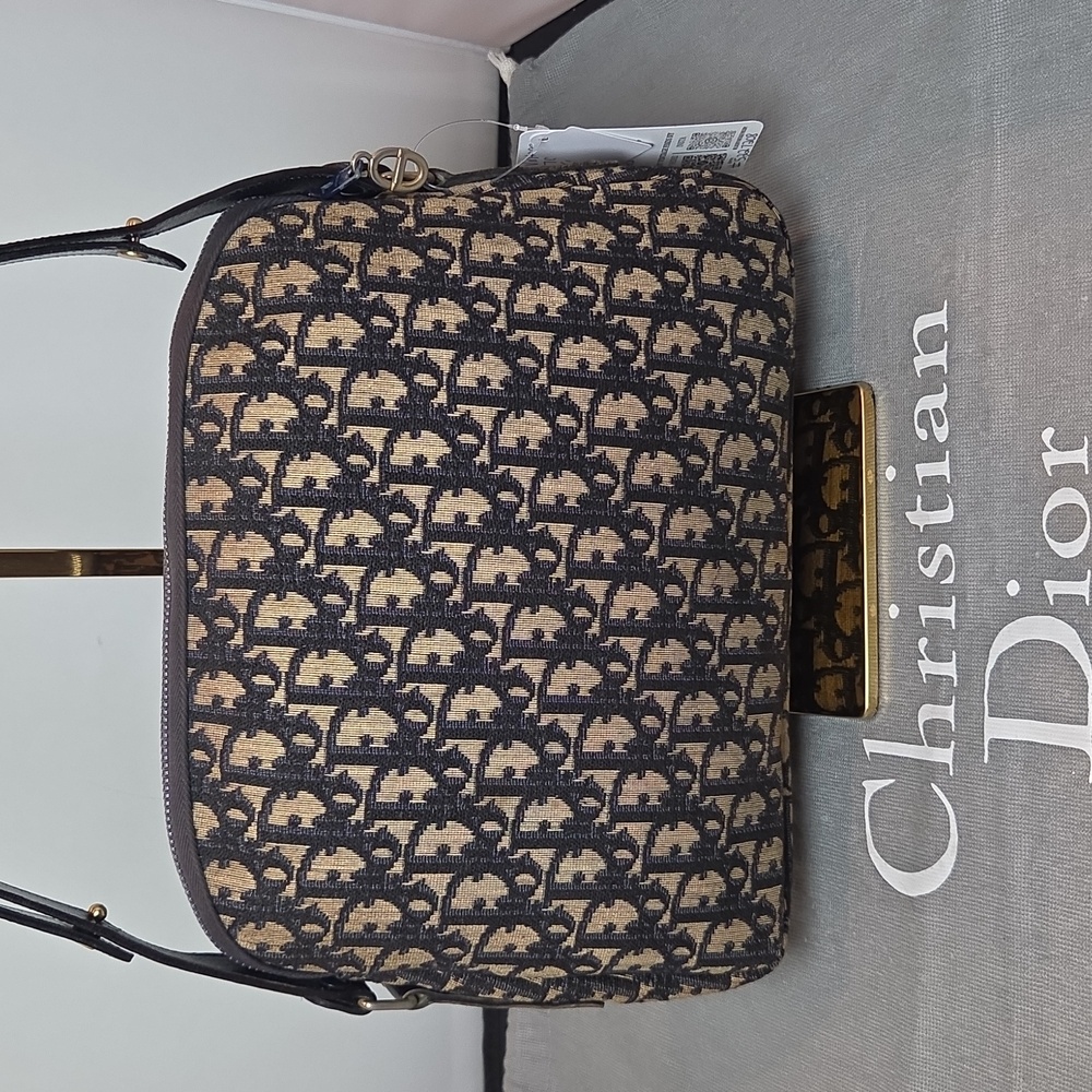 Dior Adjustable 2 Way shoulder strap 1970s Oblique canvas bag Collectable - Picture 3 of 17